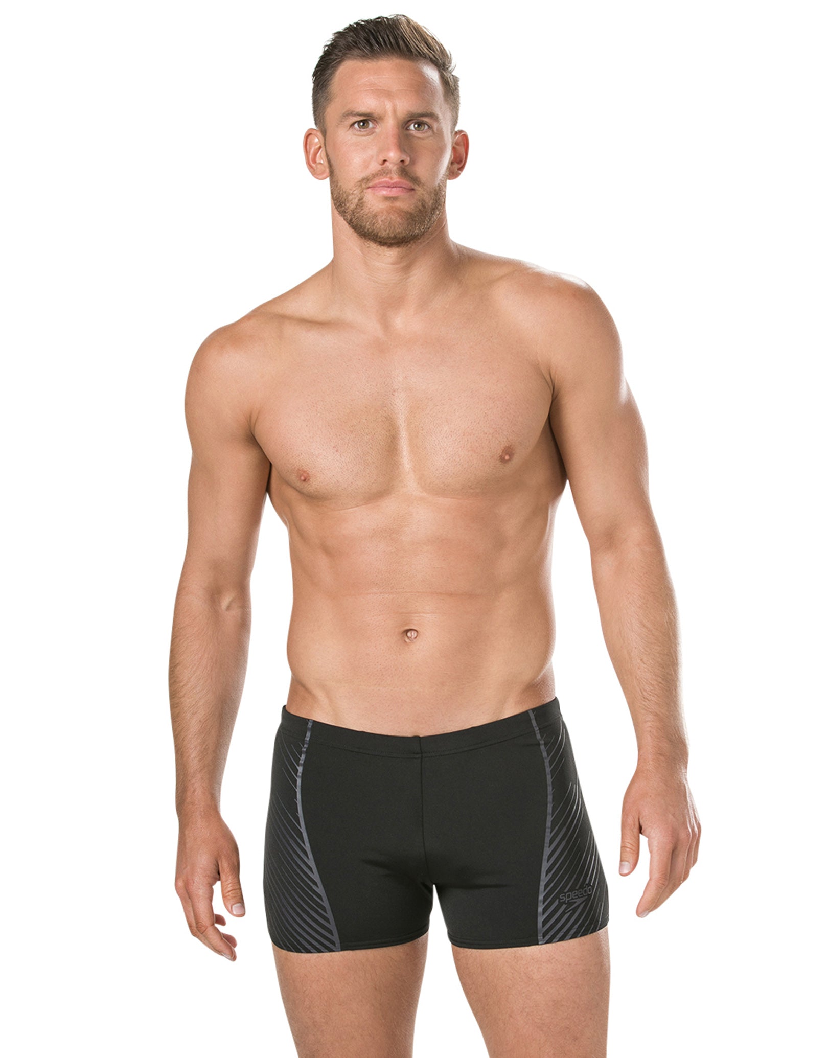 Speedo Endurance Plus Sport Panel Swimming Trunk - Black and Oxid Grey ...