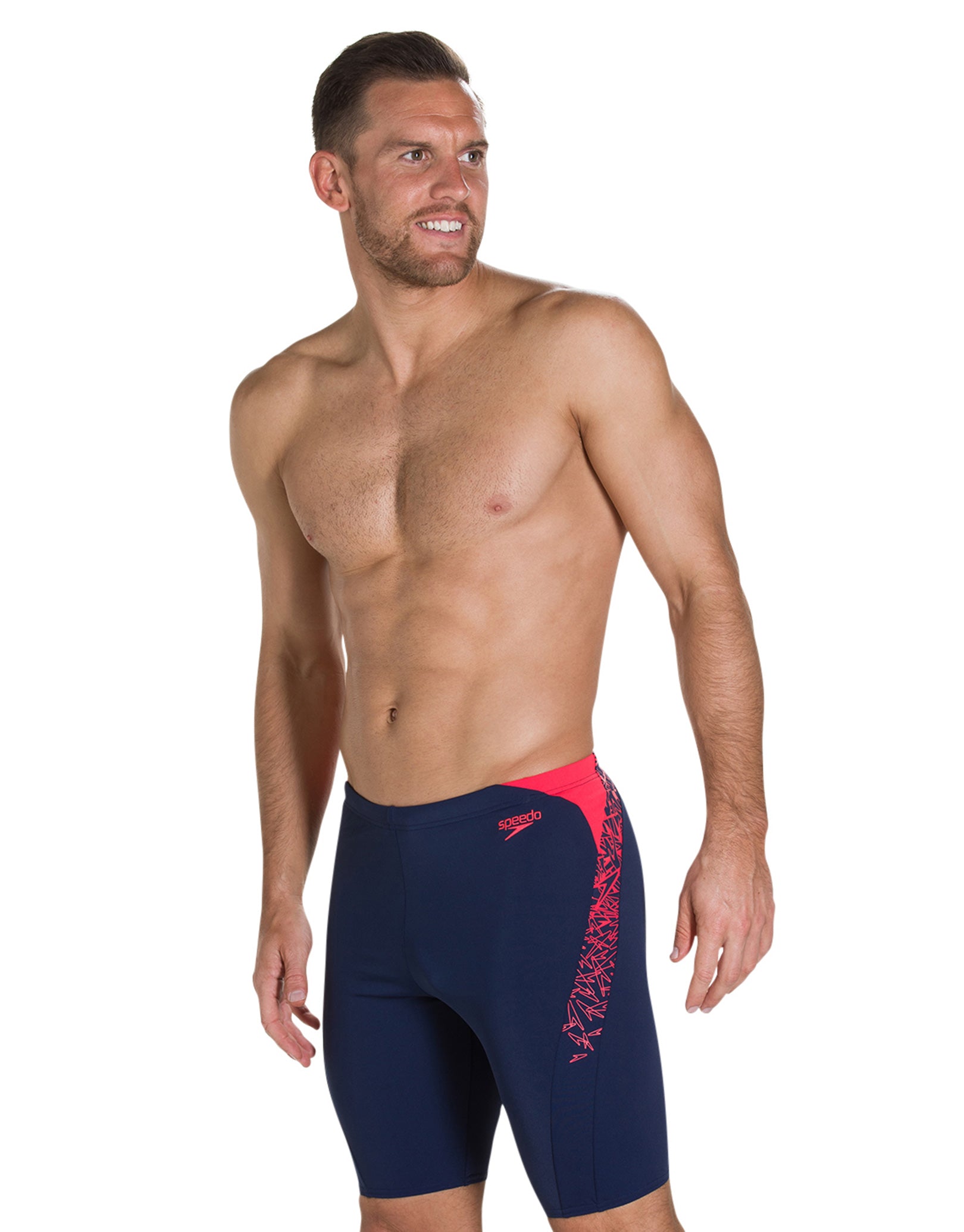 Speedo Endurance Plus Boom Splice Jammer - Navy and Red | Simply Swim UK