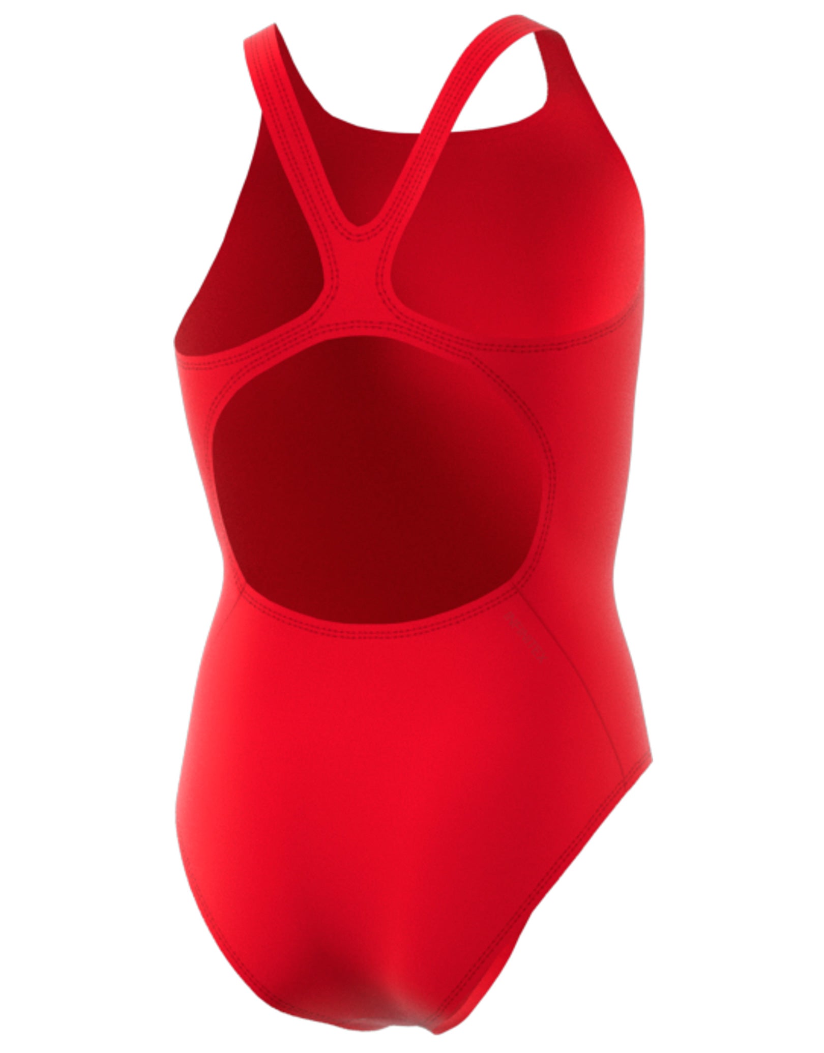 Adidas Girls Logo Outline Swimsuit - Scarlet | Simply Swim UK