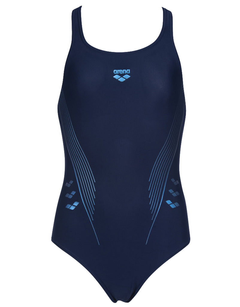 Arena Girls Chameleon V Back Swimsuit - Navy | Simply Swim UK