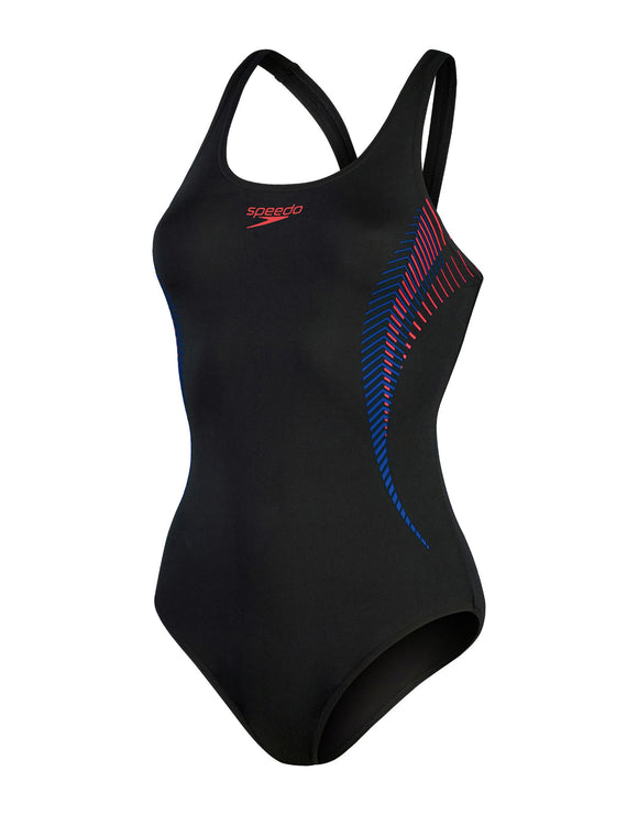 Speedo Placement Muscleback Swimsuit Black Red Simply Swim Simply