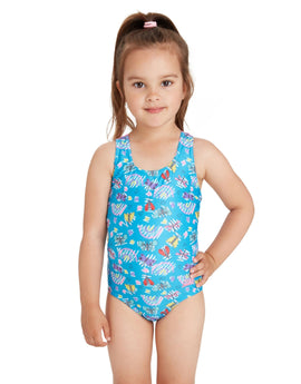 Women Half Sleeves Blue Girls Swimming Costume at Rs 295/piece in