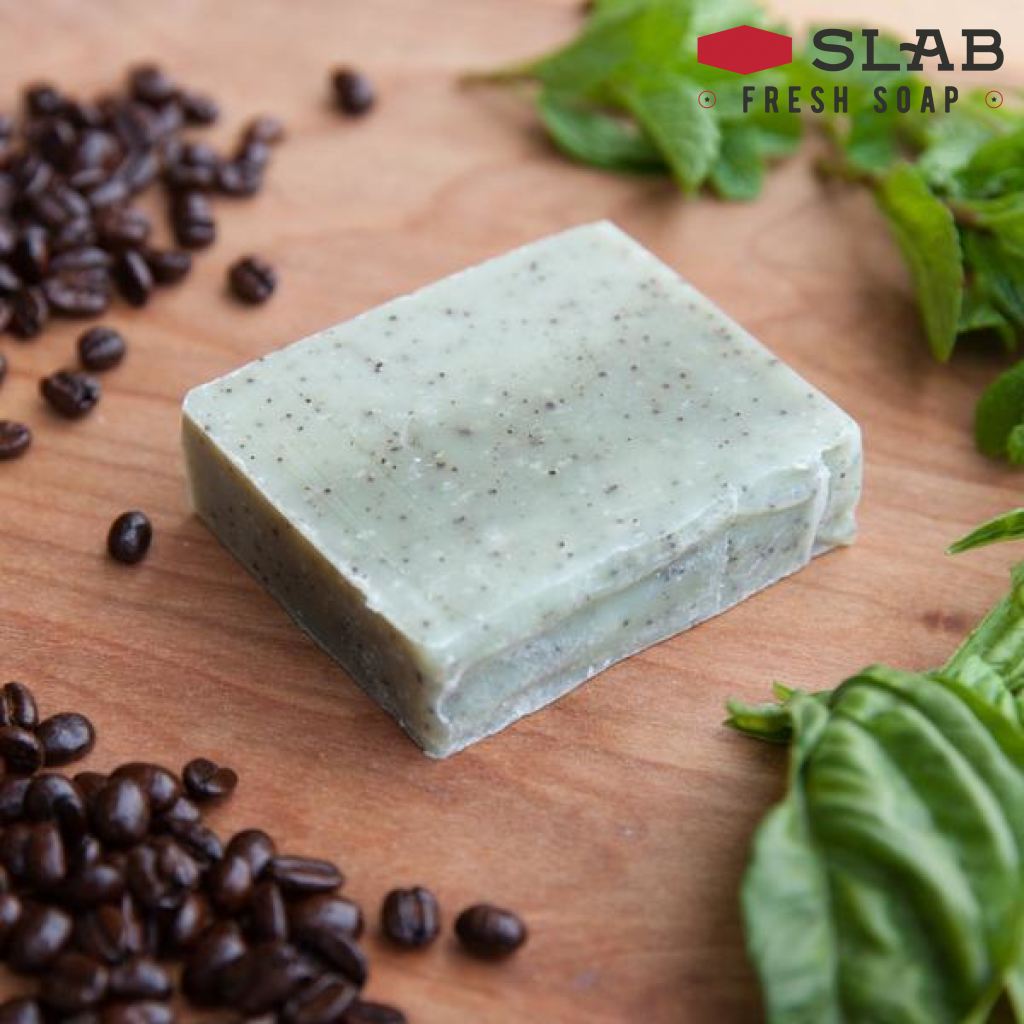 Basil Mint & Coffee Grounds Soap Sample