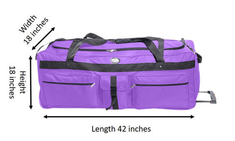 Oversized Rolling Soft Trunk Duffel Bag Extra Large 42&quot; – Pack for Camp
