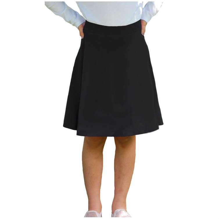 black shorts under skirt