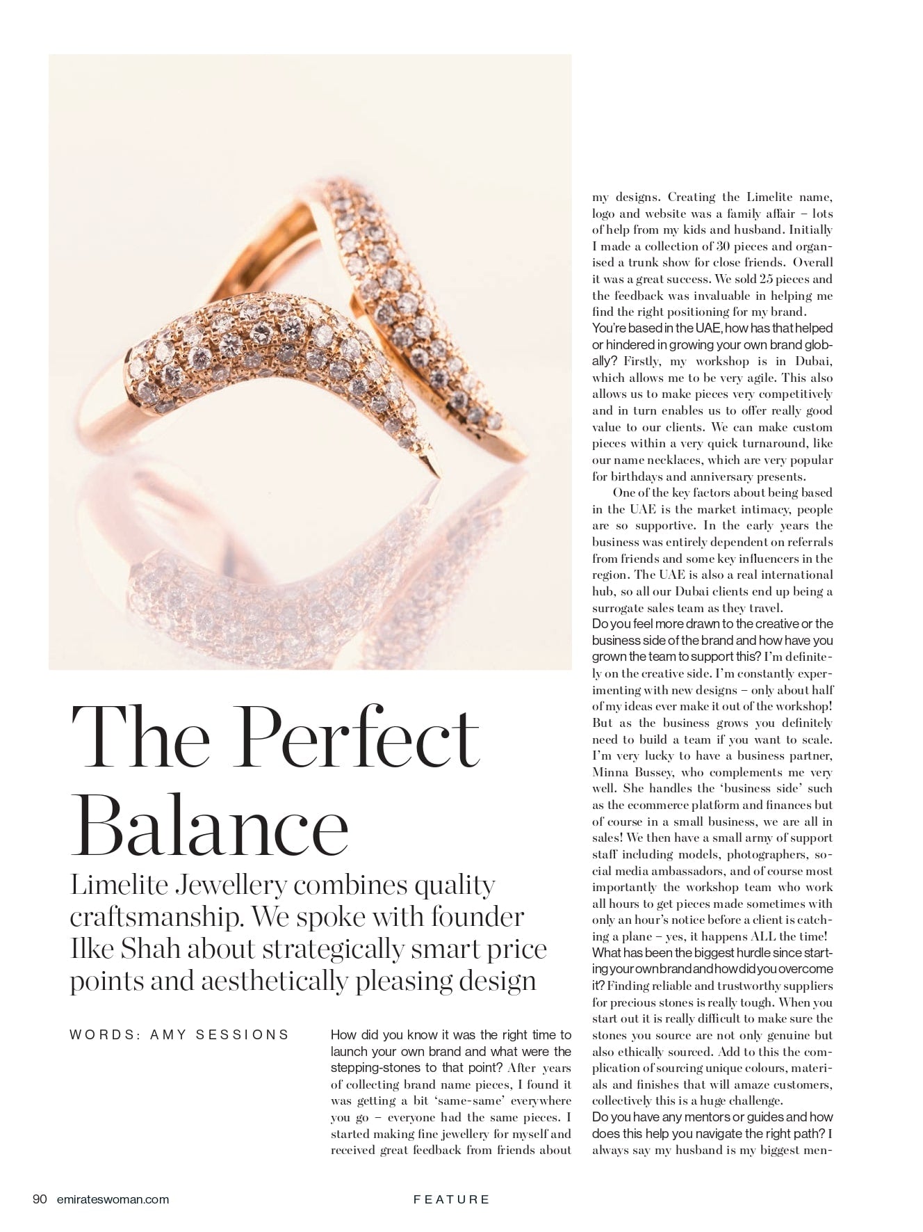 LimeLite Jewellery - Emirates Woman Magazine - November 2020