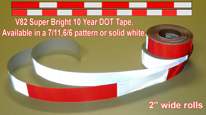 2 Inch - V82 Oralite 6/6, 7/11, Solid White DOT Tape Rolls - Reflective  Inc. - DOT and School Bus Tapes