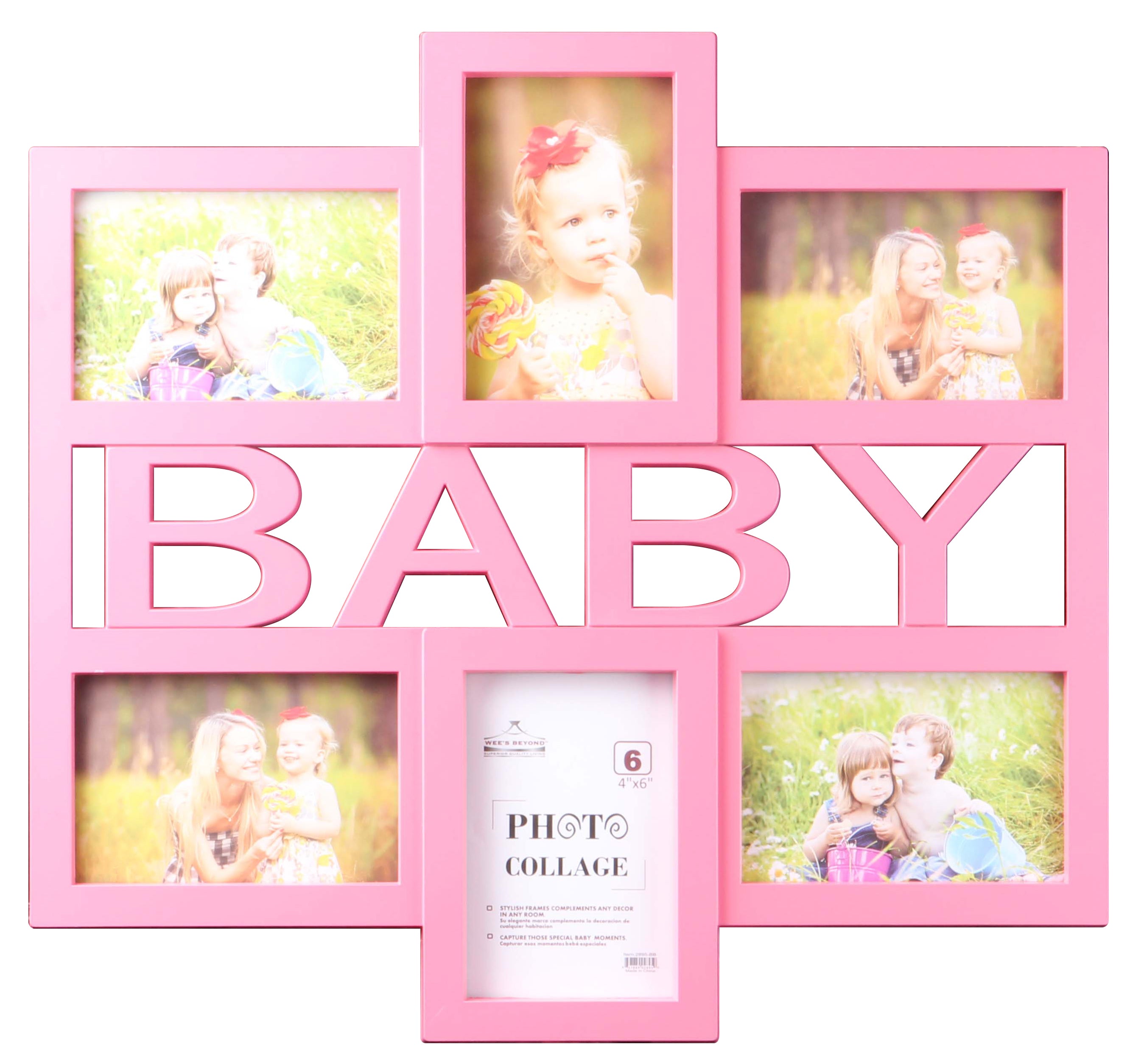 25 Baby Collage 6 Photo Frame Blue Pink Case Pack 8 Pcs Wee S Beyond Wholesale