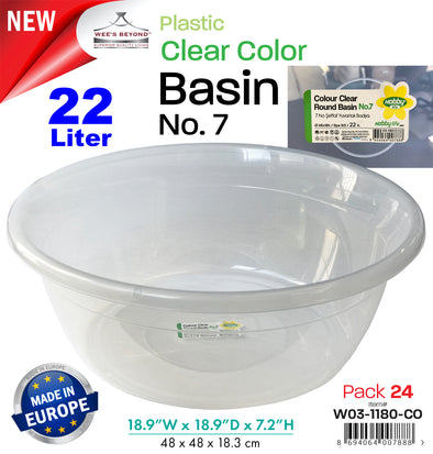 clear plastic basin