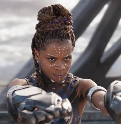 Halloween hairstyles for afro hair: Braided Bun: Shuri, Black Panther