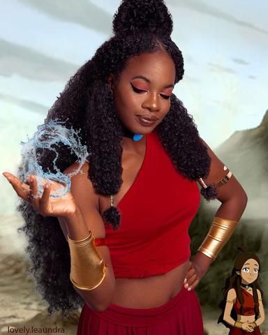 Black woman cosplay Katara
