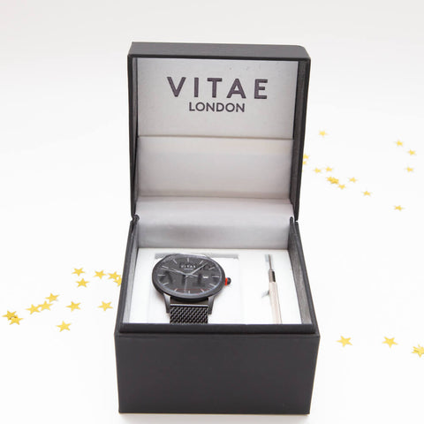 Vitae London Silver Luxury Watch in gift box