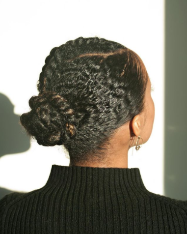 Instagram curlcilla twist/braid natural updo bun Valentine's day hairstyles Afrocenchix