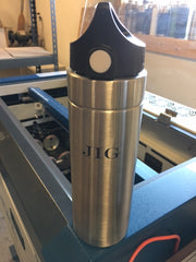 Custom initials on liquid hardware water bottle