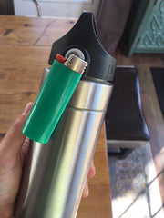 double wall water bottle with magnet for lighter
