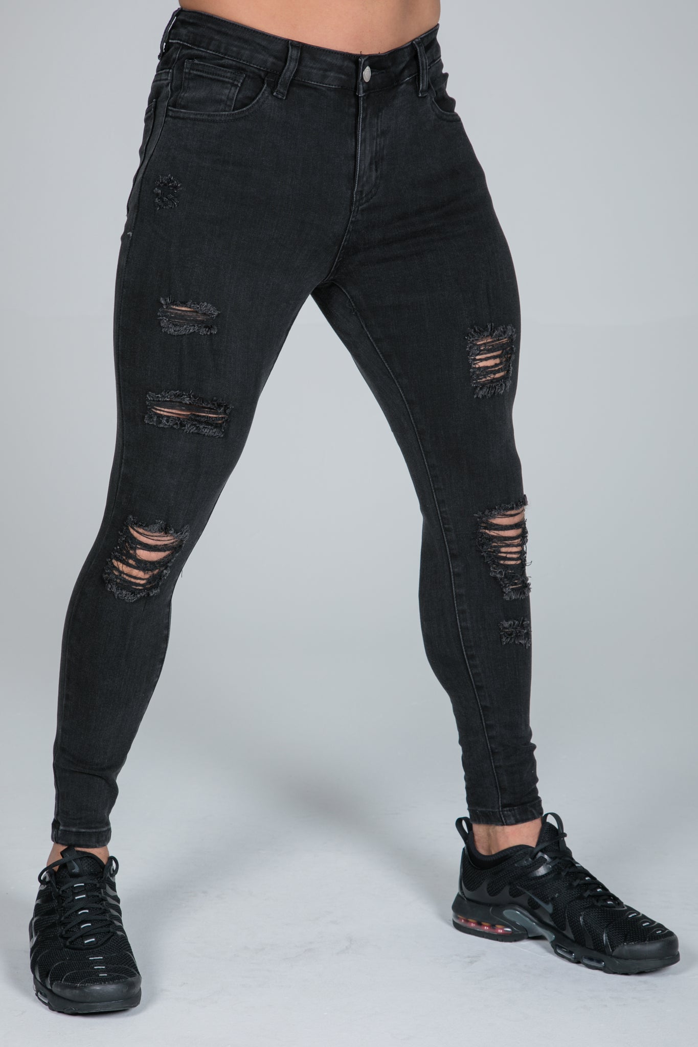 charcoal ripped skinny jeans