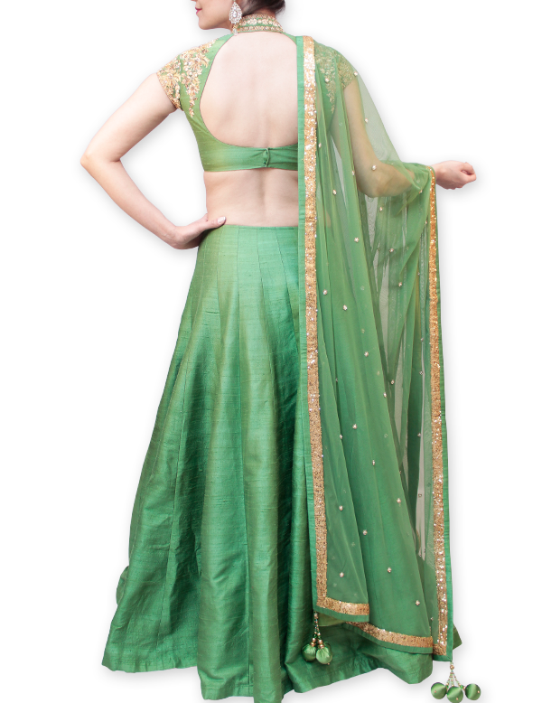 PISTA GREEN BRIDAL LEHENGA – Sahil Exclusive