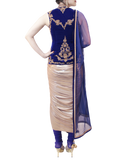 ROYAL BLUE AND GOLD DHOTI STYLE – Sahil Exclusive