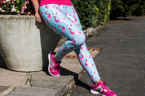 Flamingo print yoga pants