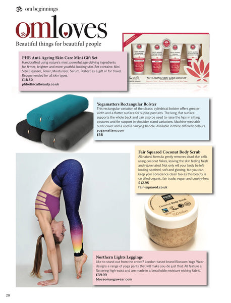 Blossom Yoga Wear Feature in Om Yoga Lifestyle Magazine