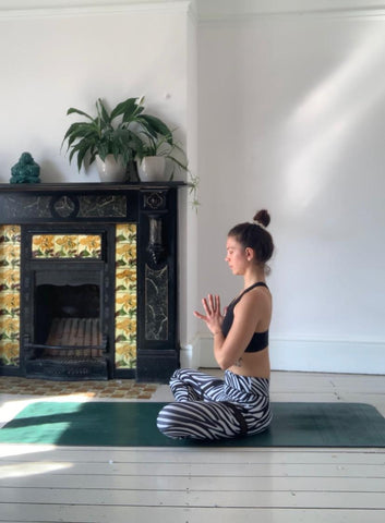 Yoga At home wearing Blossom Yoga Wear