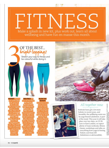 Blossom Yoga Wear featured in Top Sante Magazine