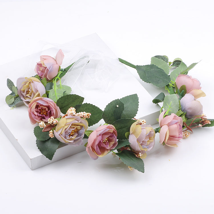 silk flower head wreath