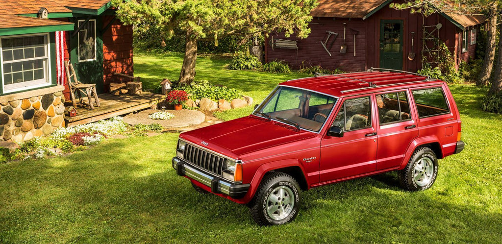 Red XJ jeep