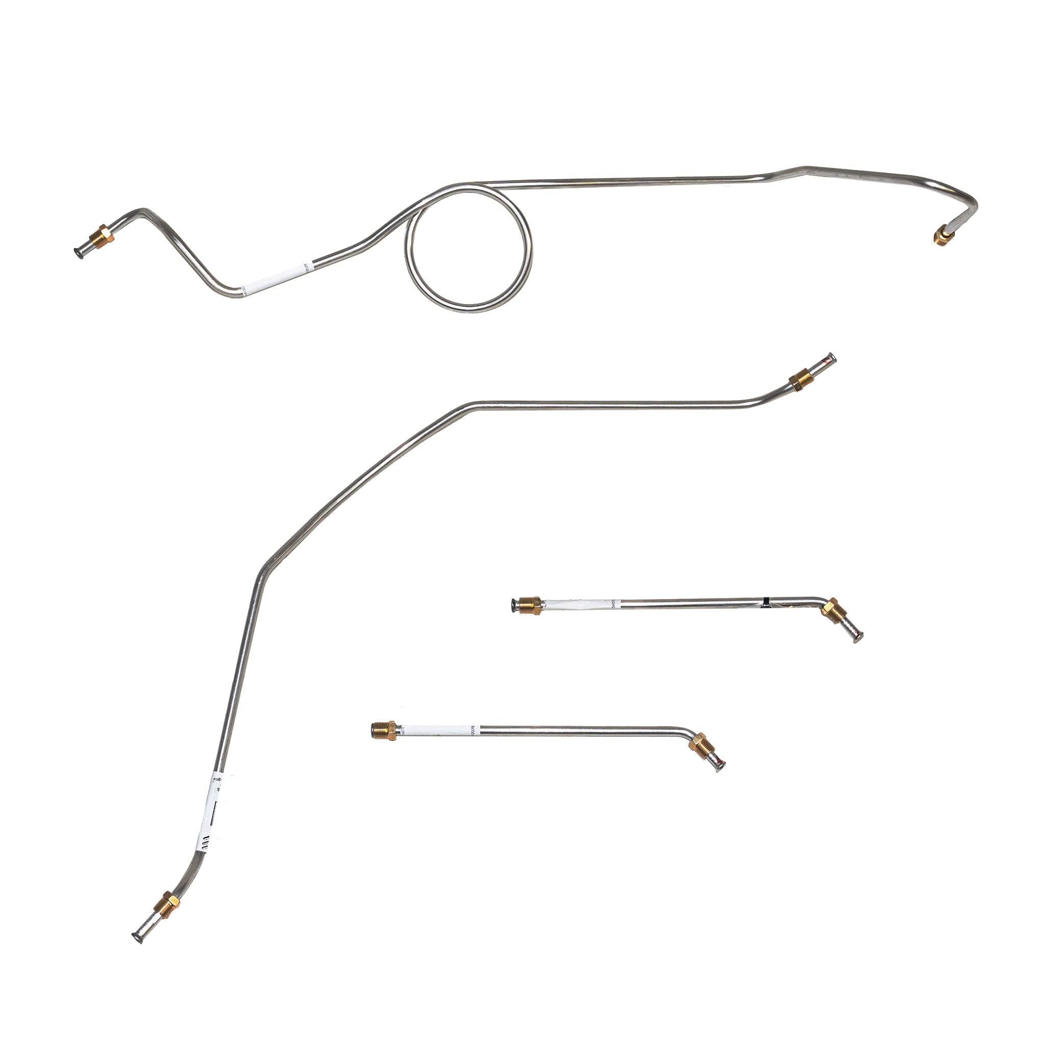 63-66 Chevy C10/GMC C1500, Standard Brakes, 2wd; Front 3pc Brake Line Kit; Stainless