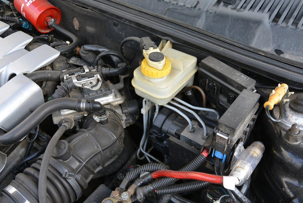 2003 Mustang Engine Bay focus on brake master cylinder