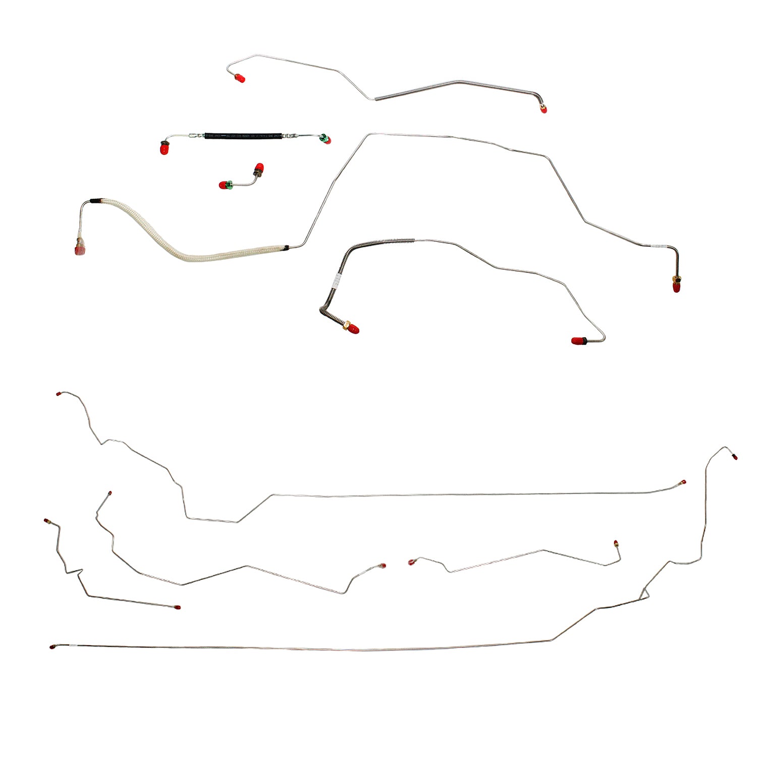 CBK0054SS- 99-05 Buick Century Complete Brake Line Set; Models w/ ABS, Rear  Drum, Stainless