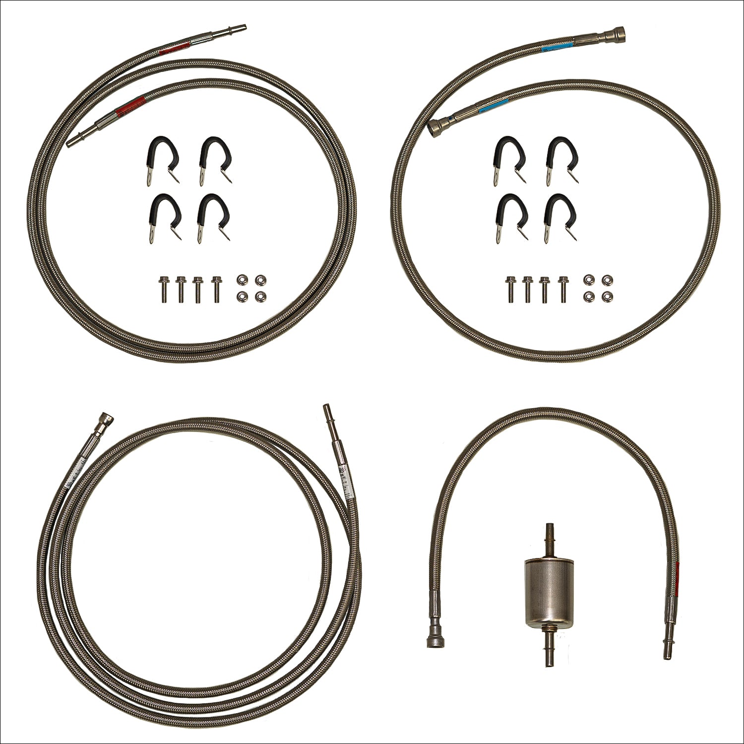 QFF0029SS - 99-02 GM F-body with LS1, Quick Fix Fuel Kit; Braided Stai
