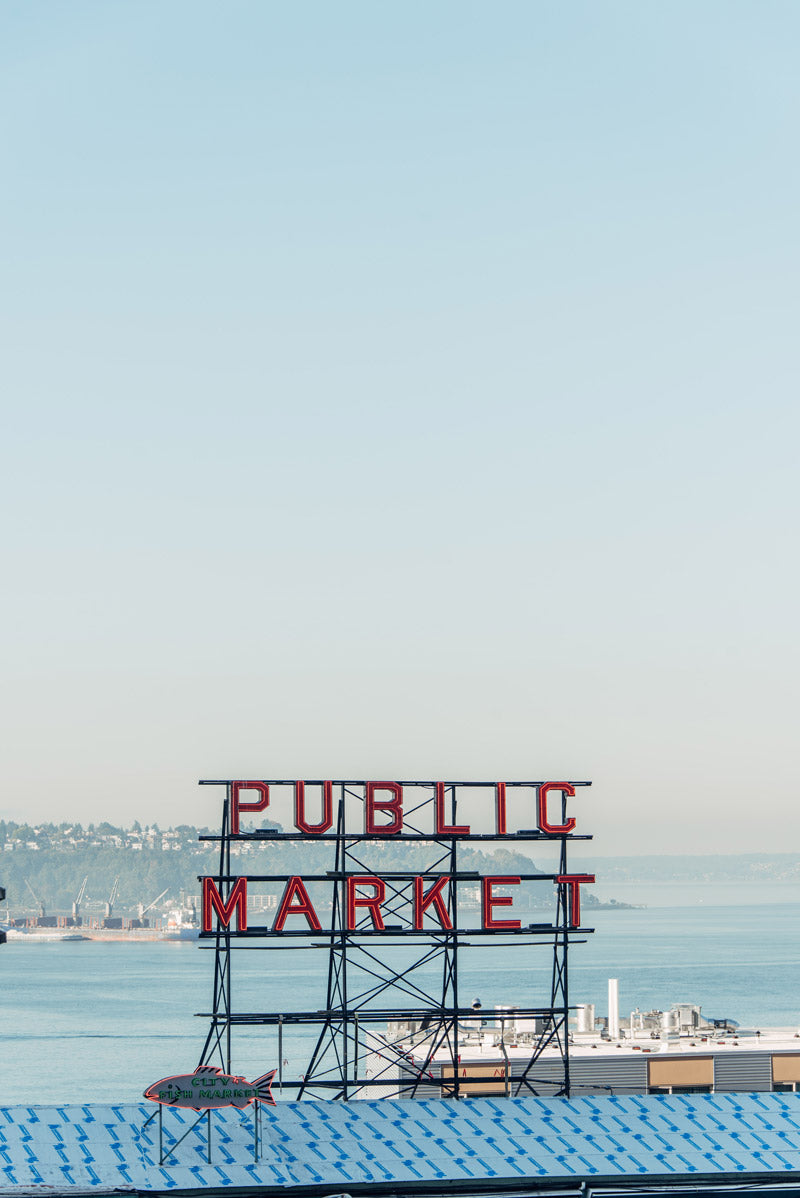 Public Market in Seattle Washington. Photographed by Kristen M. Brown, Samba to the Sea for The Sunset Shop.