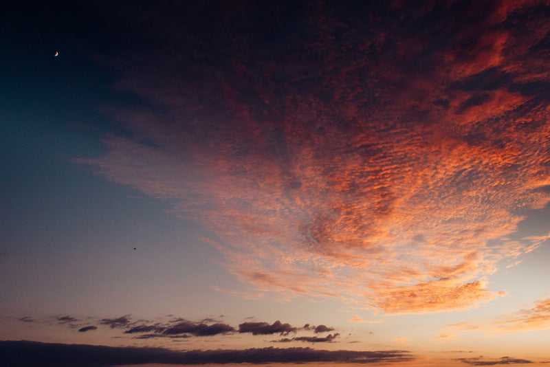 Sunset sky in Savannah Georgia. Photographed by Kristen M. Brown, Samba to the Sea for The Sunset Shop.