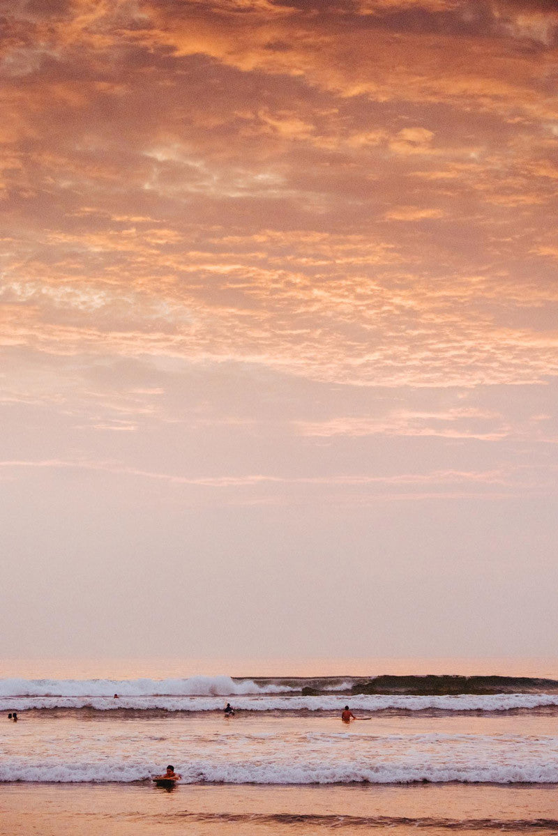 Pastel pink and orange sunset in Tamarindo Costa Rica. Photographed by Kristen M. Brown, Samba to the Sea for The Sunset Shop.