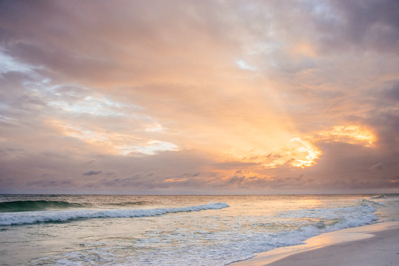 Beautiful beach sunset in Watercolor Florida. Photographed by Kristen M. Brown, Samba to the Sea for The Sunset Shop.