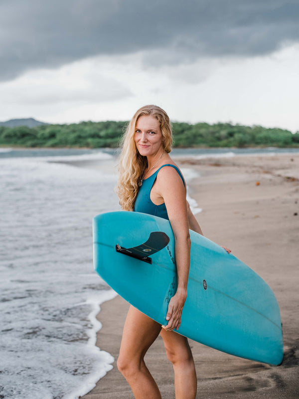 Surf portrait of Costa Rica photographer Kristen M. Brown of Samba to the Sea.