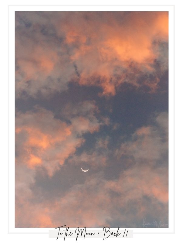 Beautiful sunrise sky in Savannah Georgia. "To the Moon and Back 2" photographed by Kristen M. Brown, available at The Sunset Shop.