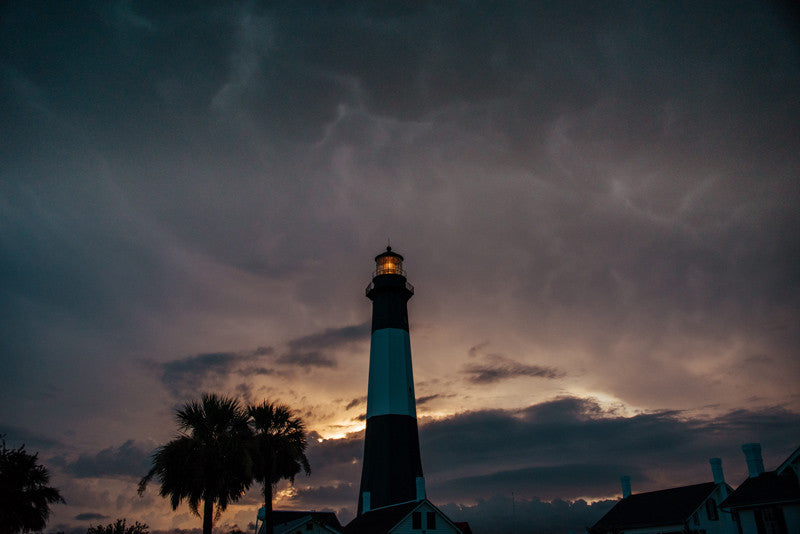 Tybee Island Lighthouse sunset. Photographed by Kristen M. Brown, Samba to the Sea. 