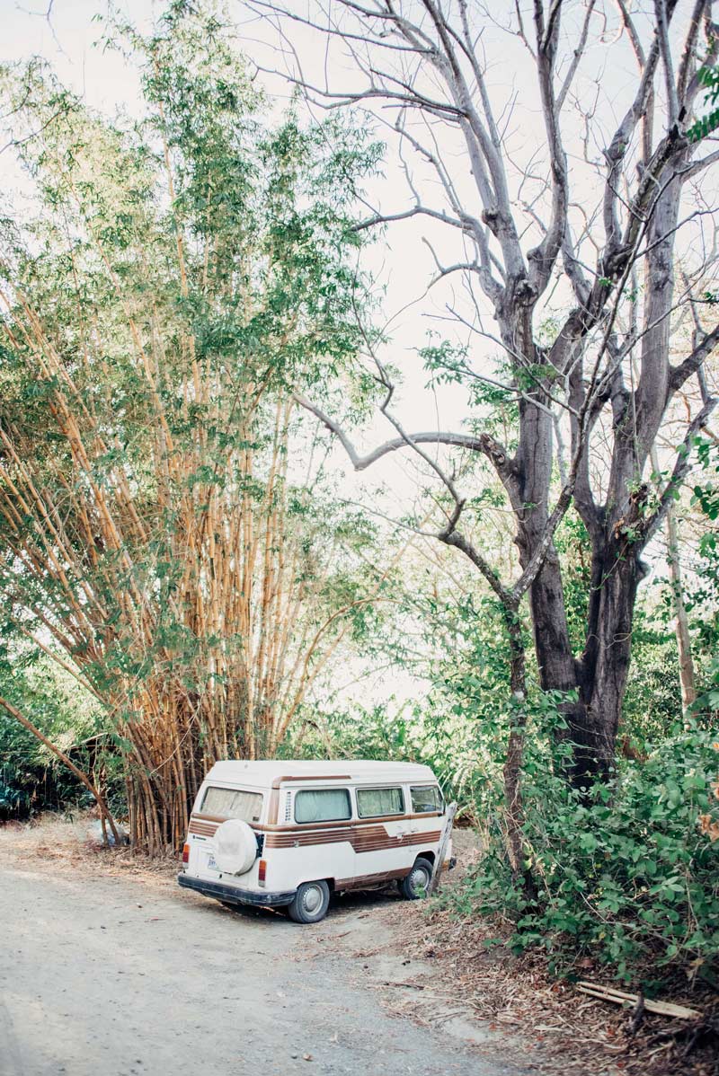 VW Bus in Nosara Costa Rica. Photographed by Kristen M. Brown, Samba to the Sea for The Sunset Shop.