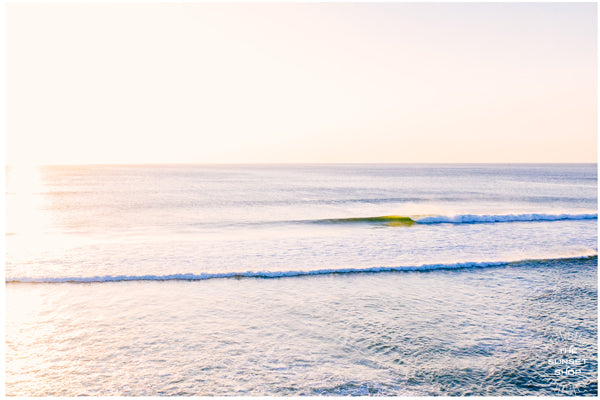 Golden turquoise wave breaking during golden hour in Costa Rica. "Wave Watch" aerial wave photo by Kristen M. Brown, Samba to the Sea for The Sunset Shop.