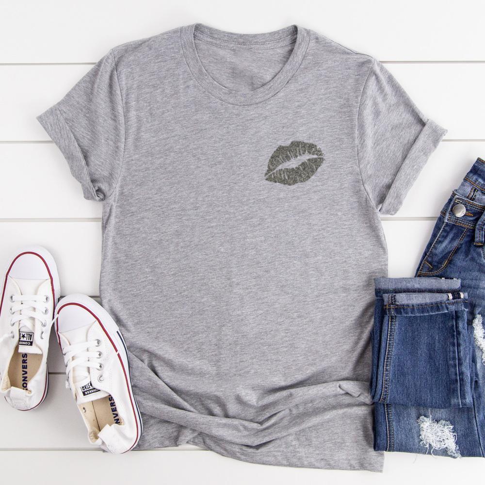 Ladies Lips Glitter Kiss T Shirt | Betty Bramble