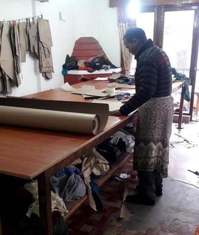 Hand making clothing in Kathmandu