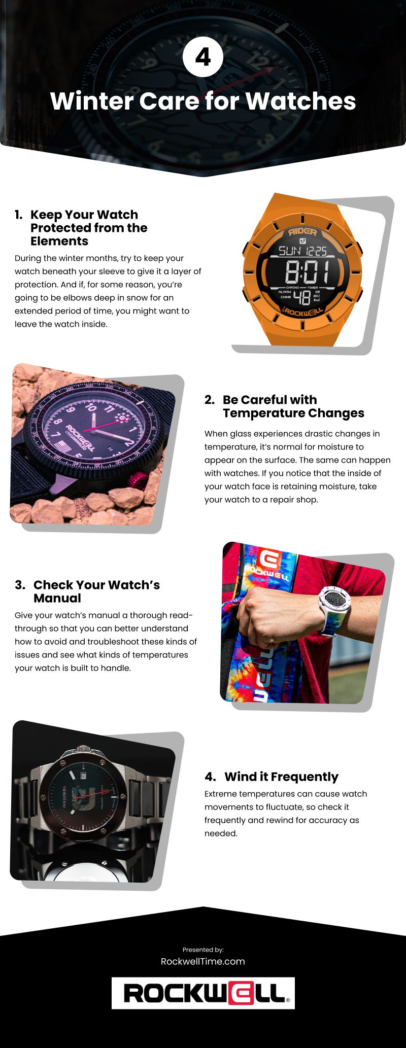 4 Winter Care for Watches Infographic
