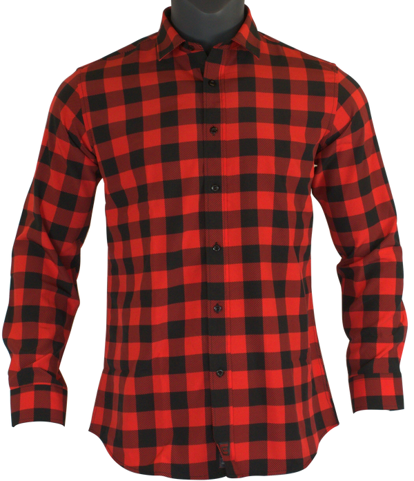The Titan - Black/Red Plaid Long Sleeve - Rockwell Time