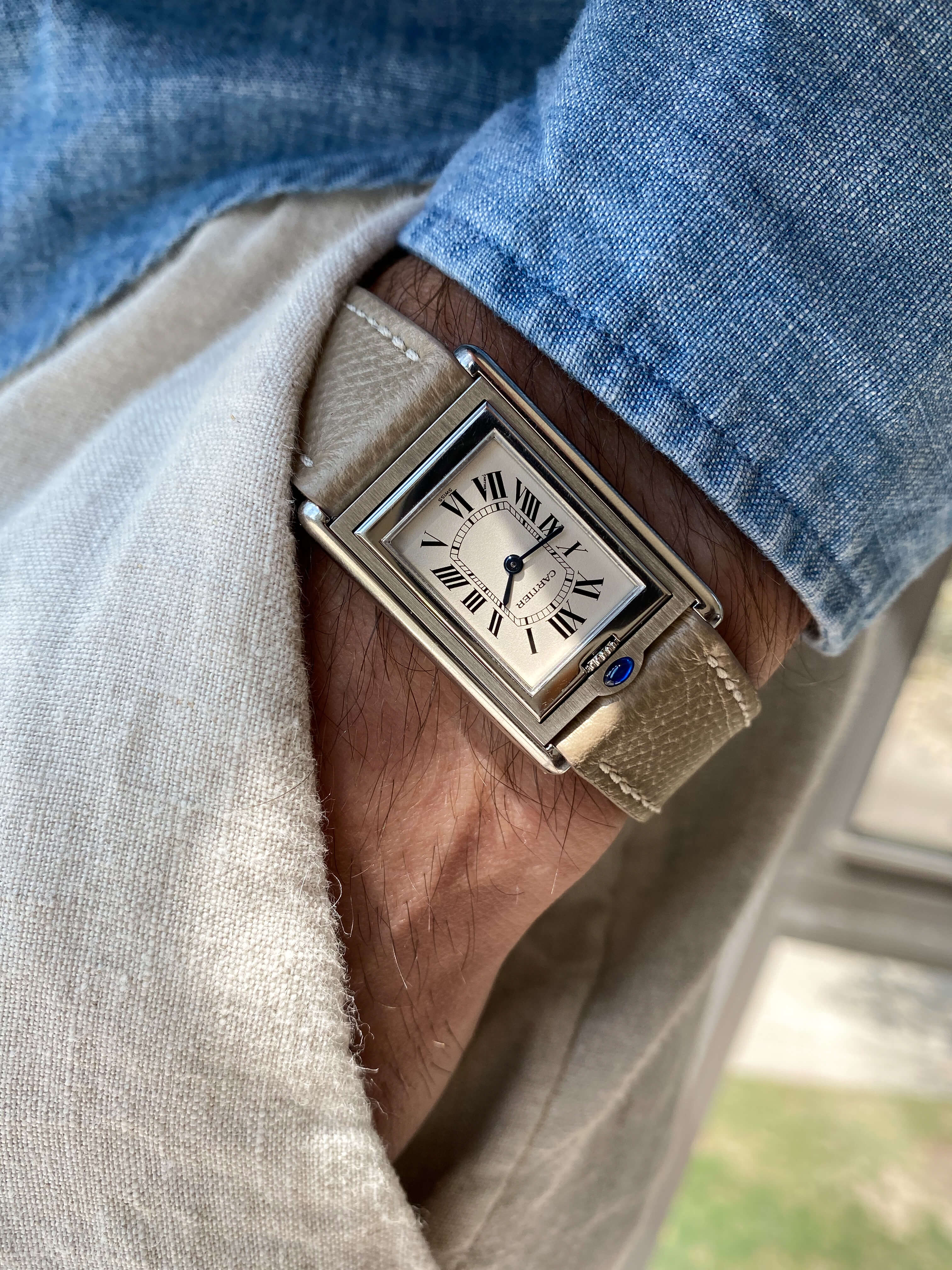 watchsteez.com – early 2000s cartier basculante 2405 mid-size stainless ...