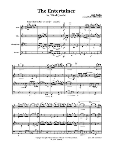 Joplin The Entertainer Rag Wind Quartet Pdf Sheet Music Download Whichpond Music