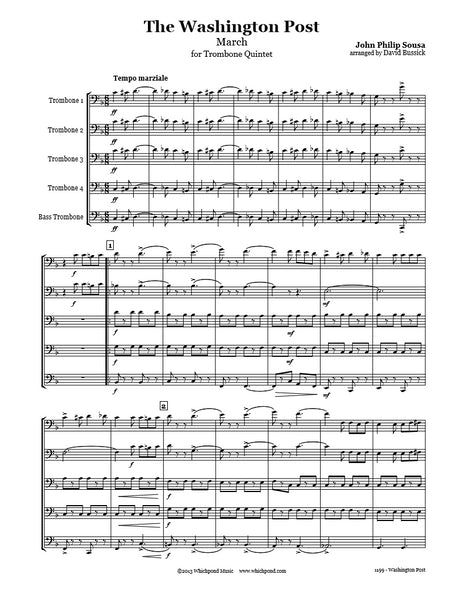 washington post march brass quintet sheet music