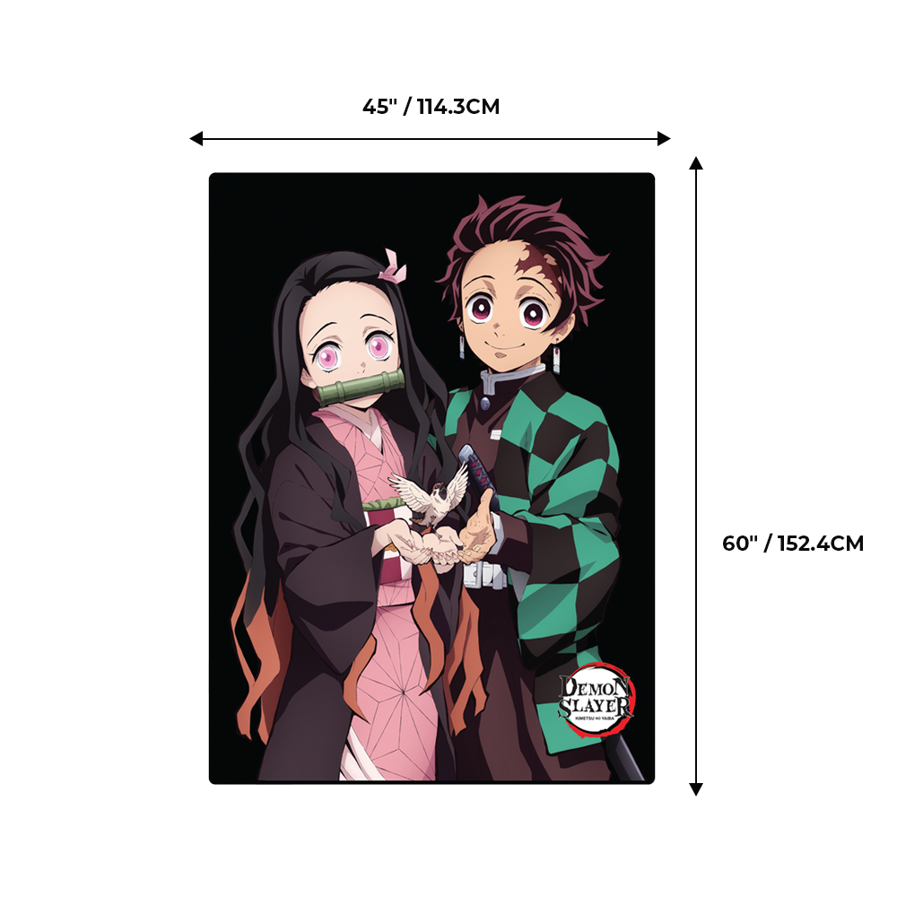 Demon Slayer Tanjiro Kamado Plush Throw Blanket | 45 X 60 Inches