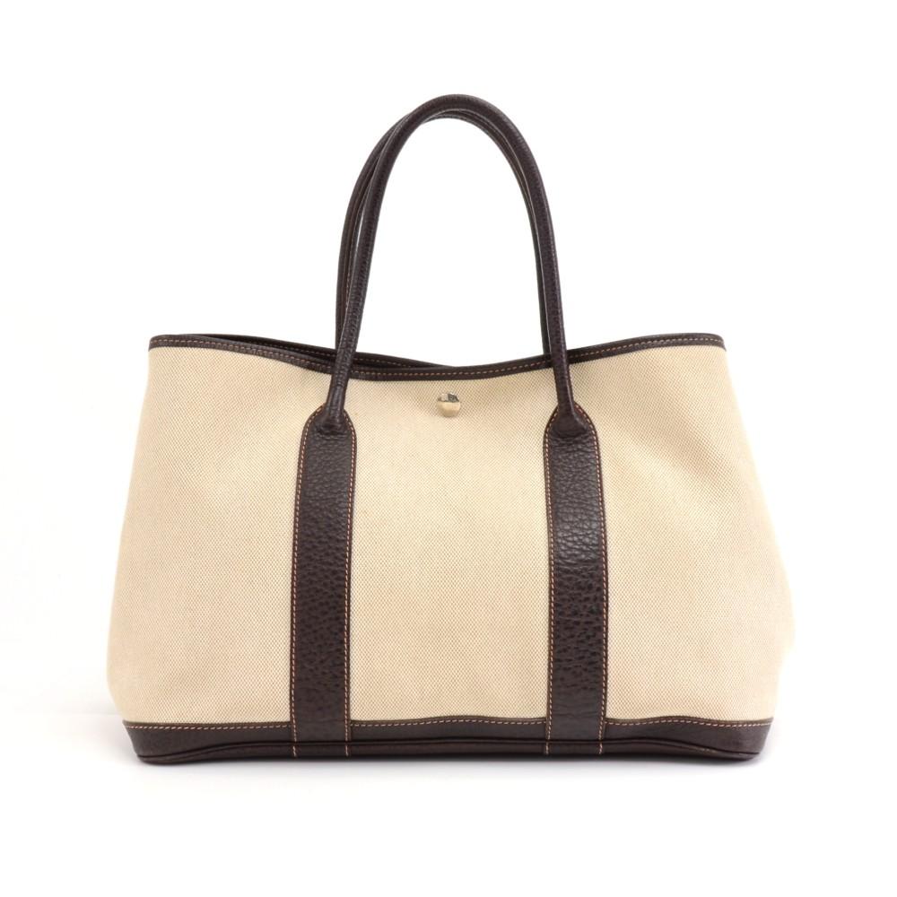 Hermes Garden Party 30 Beige Canvas Bag – Poshbag Boutique